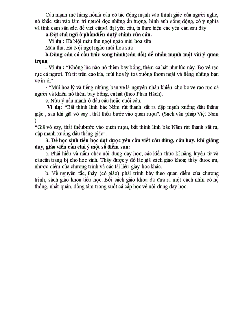 image for page Một số điểm cần chú ý khi đặt câu