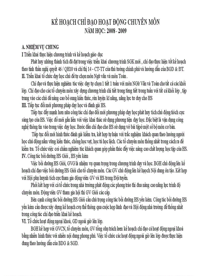 image for page Một số kê hoach