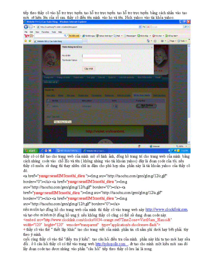 image for page Một số lưu ý khi tạo trang Violet