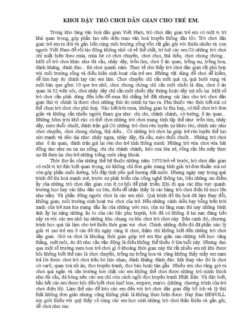 image for page Một số trò chơi dân gian thông dụng