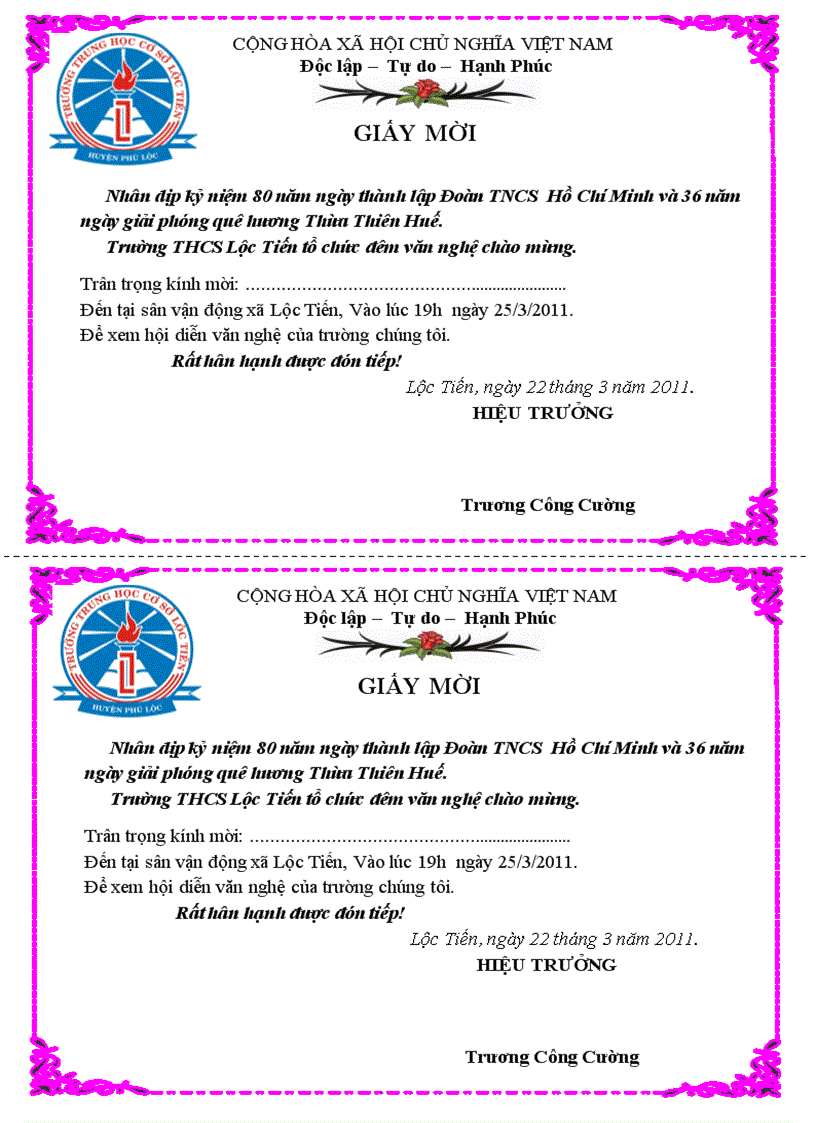 image for page Mẫu giây mời đẹp 1