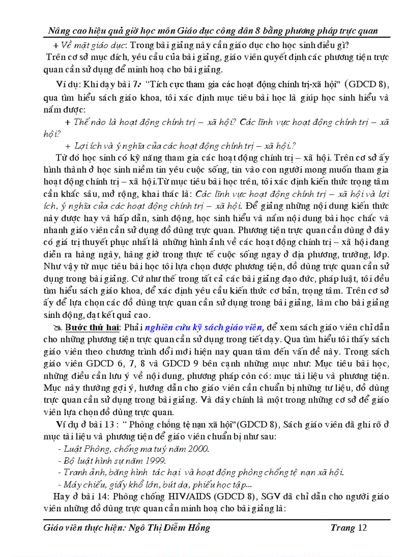 image for page Nâng cao hiệu quả giờ học môn Giáo dục công dân 8 bằng phương pháp trực quan