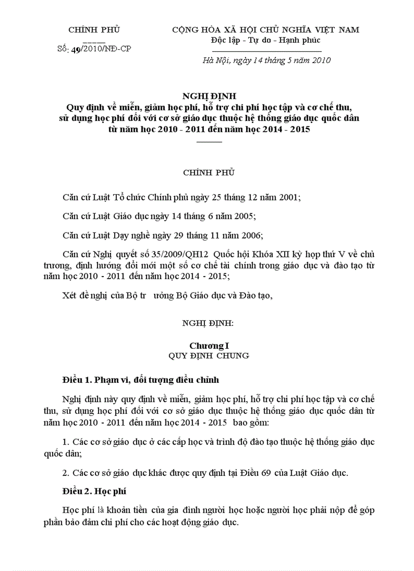 image for page NĐ 49 ve mien giam hoc phi tu 2010 2015