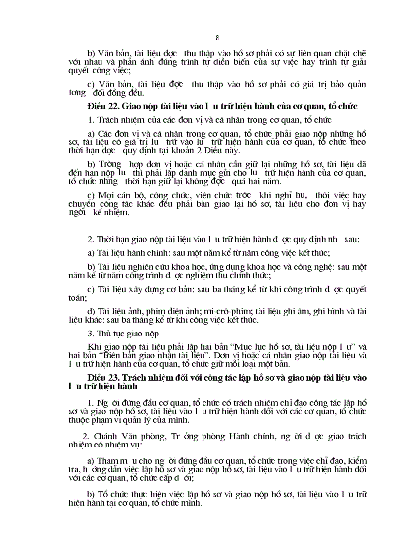 image for page Nghị định 110 về công tác văn thư