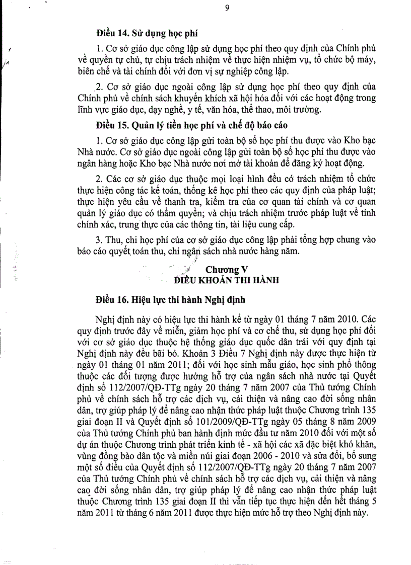 image for page Nghị định quy định về miễn giảm học phí hỗ trợ chi phí học tập