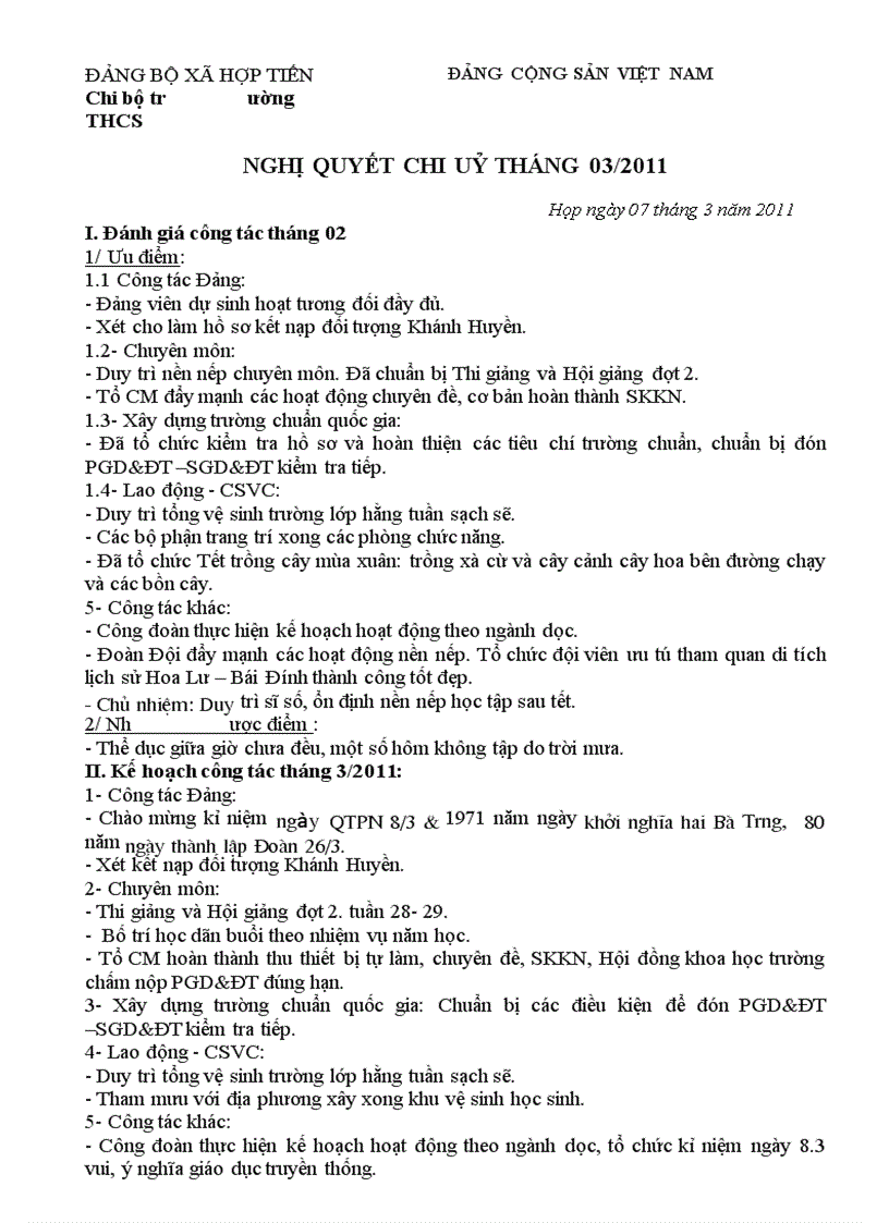 image for page Nghi quyet chi bo thang 3 2011