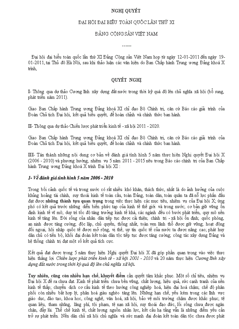 image for page Nghi quyet dai hoi Dang khoa XI