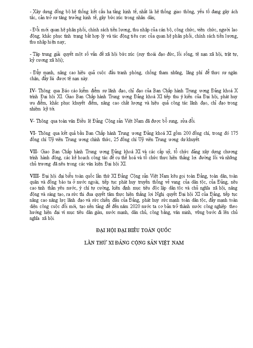 image for page Nghi quyet dai hoi Dang khoa XI