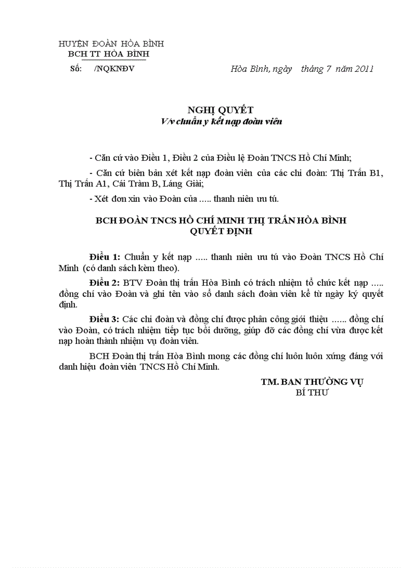 image for page Nghị quyết kết nạp Đoàn