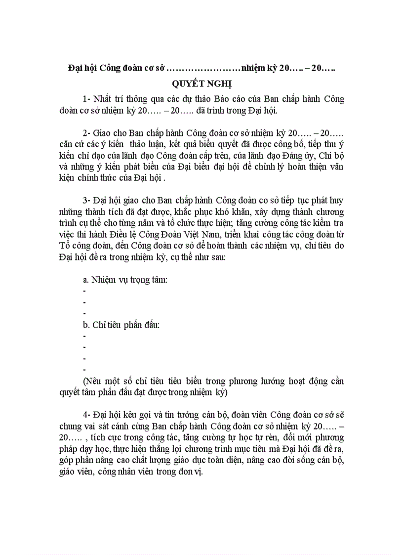 image for page Nghị quyết Đại hội Công Đoàn 1