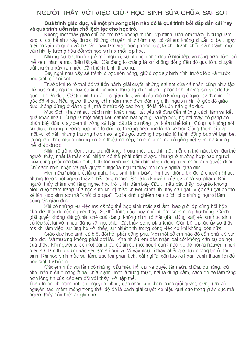 image for page Người thầy với việc giúp học sinh sửa chữa sai sót