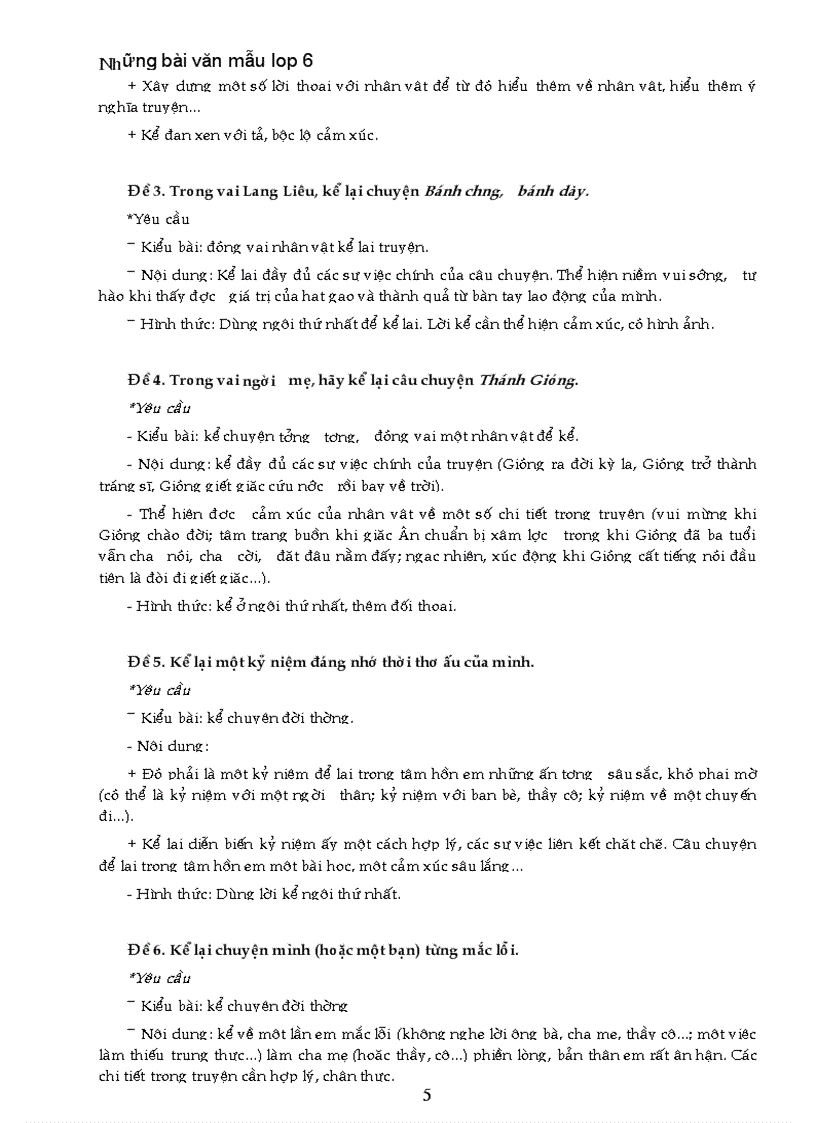 image for page Nhung bai van mau lop 6