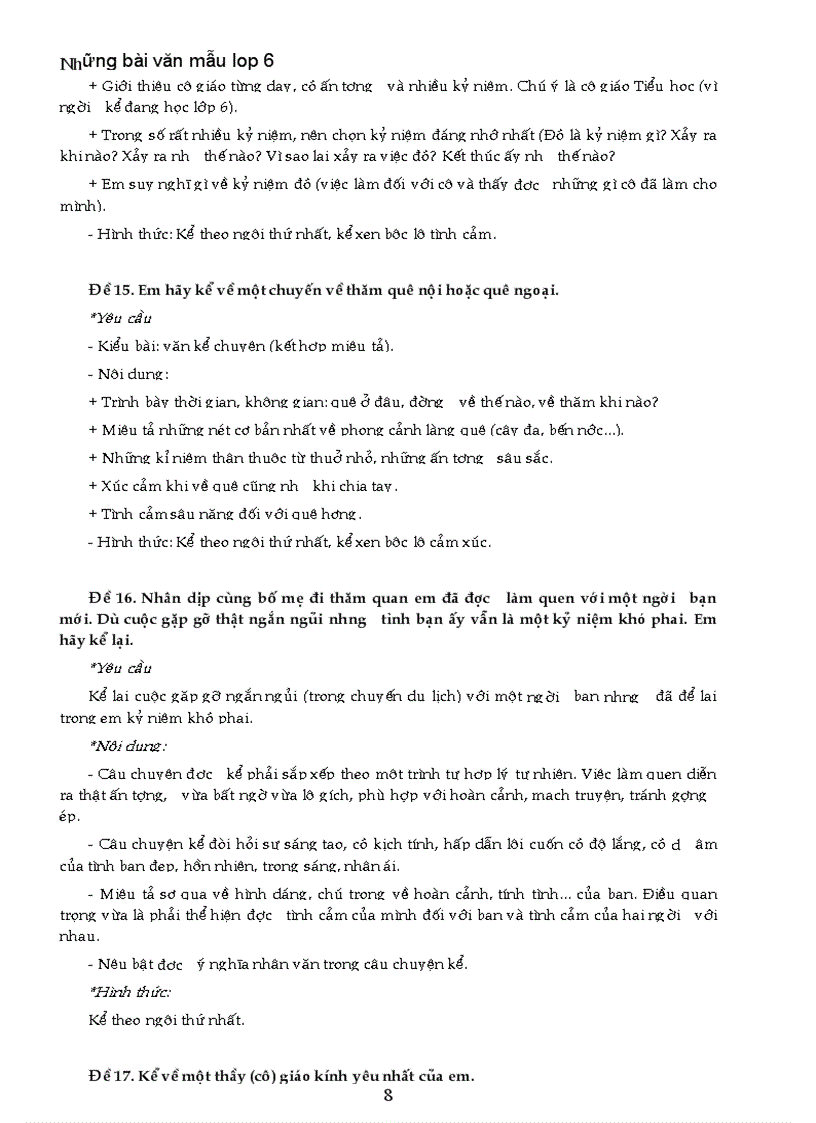 image for page Nhung bai van mau lop 6