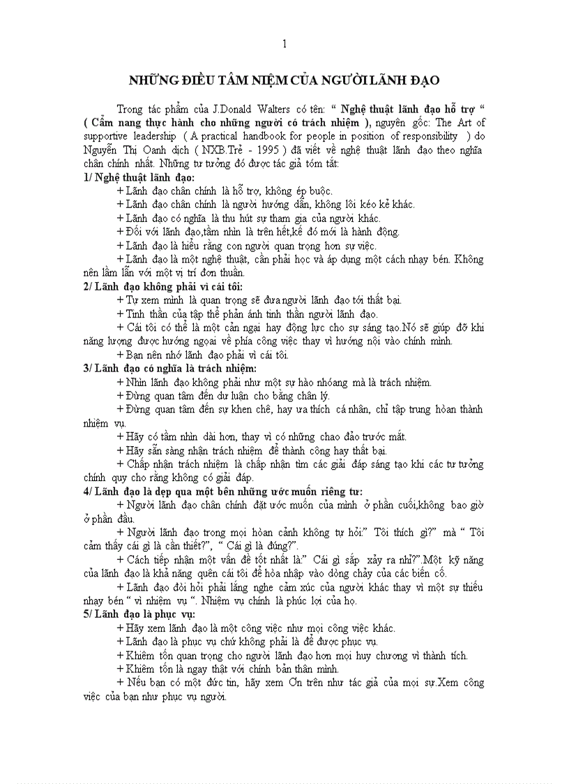 image for page Những điều tâm niệm của người quãn lý