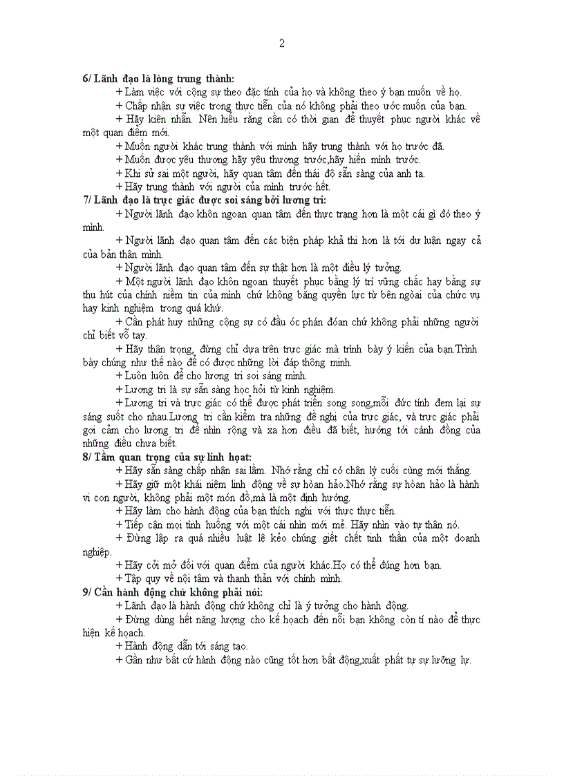 image for page Những điều tâm niệm của người quãn lý