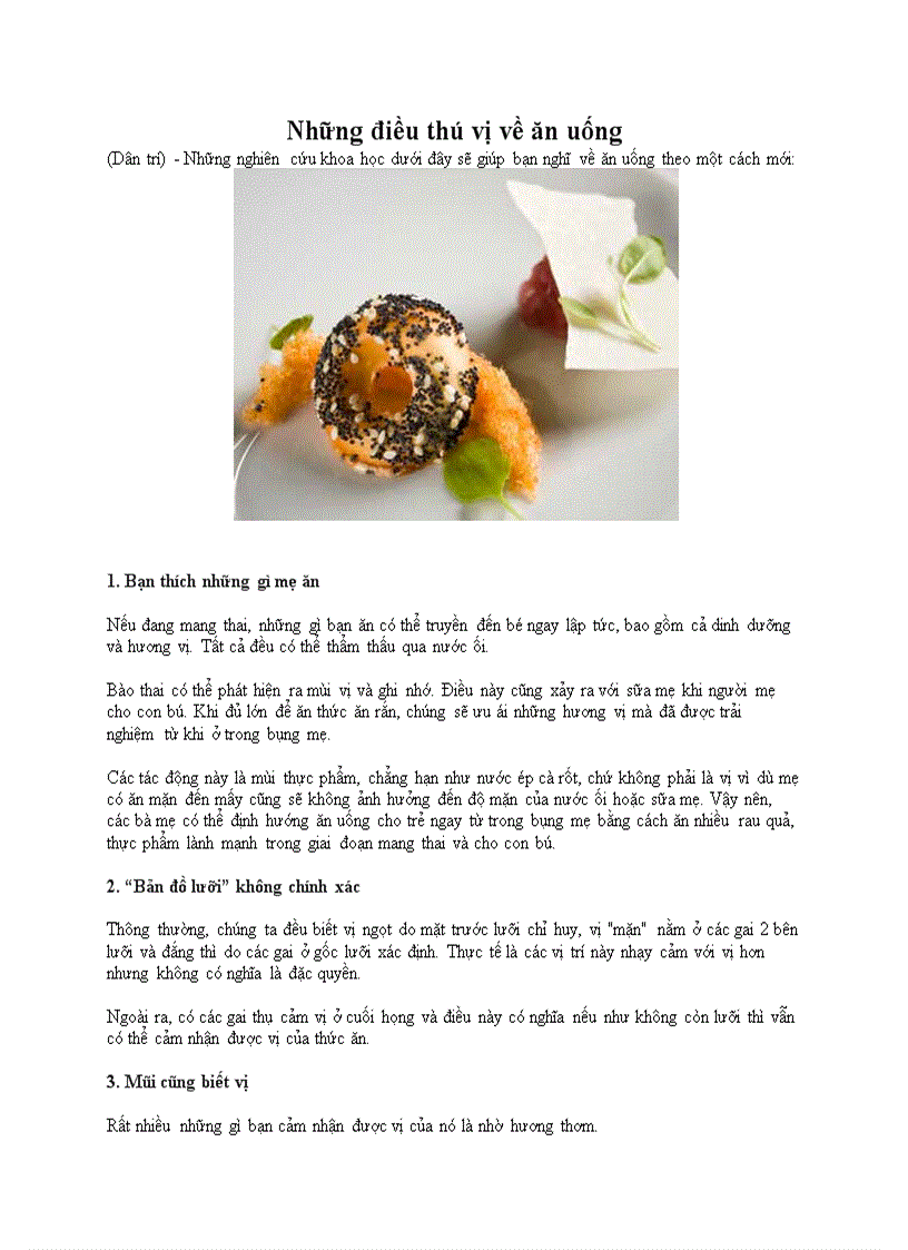 image for page Nhung dieu thu vi ve an uong