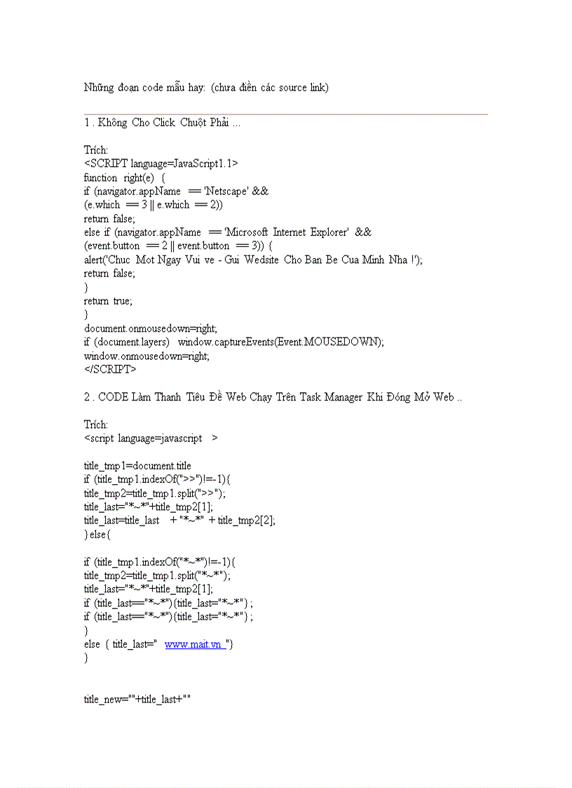 image for page Những đoạn code mẫu hay xem vidu