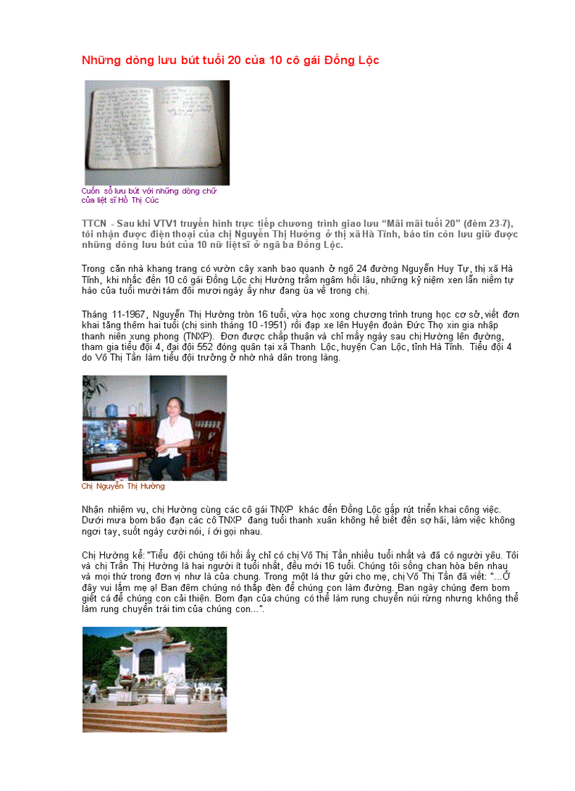 image for page Nhung dong luu but tuoi 20 cua 10 co gai nga ba Dong Loc