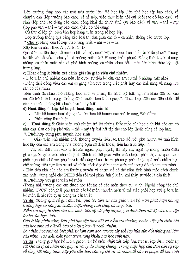 image for page Những thuận lợi và khó khăn của công tác chủ nhiệm