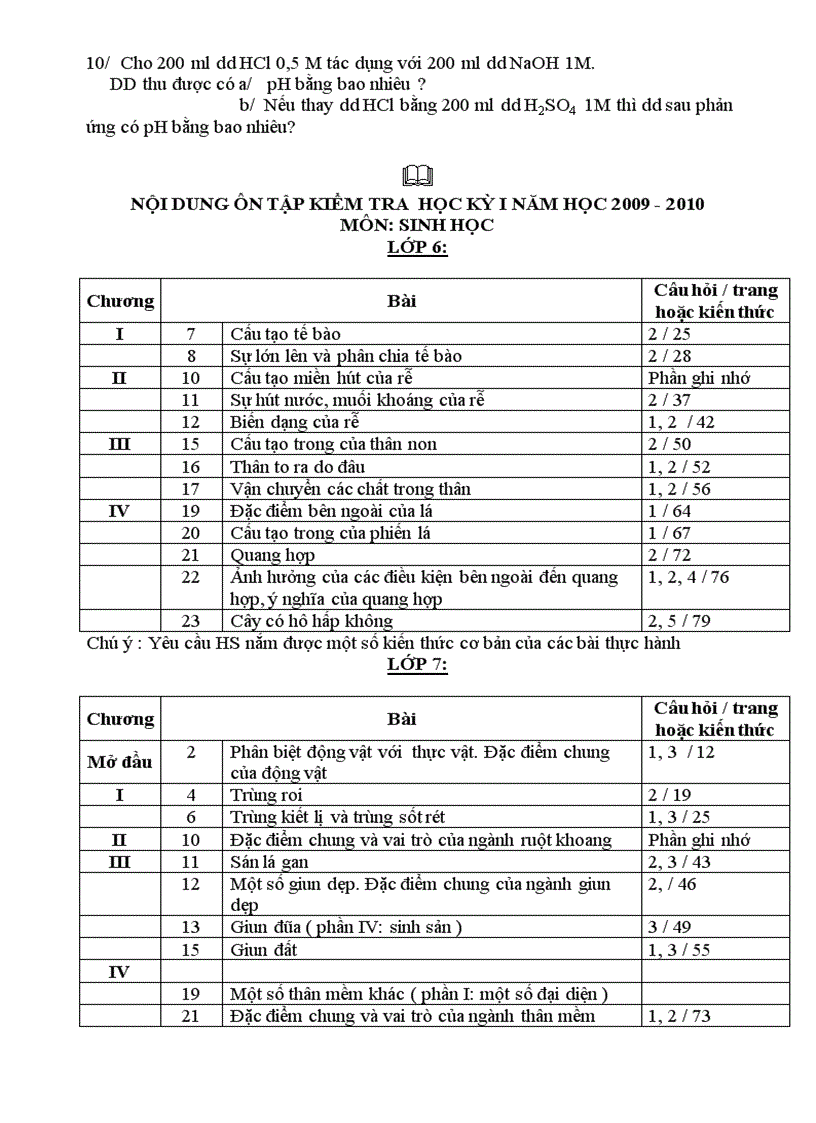image for page Noi dung thi hoc ki i thcs nam hoc 2009 2010