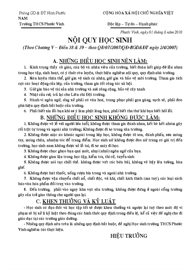 image for page Noi quy hoc sinh 1