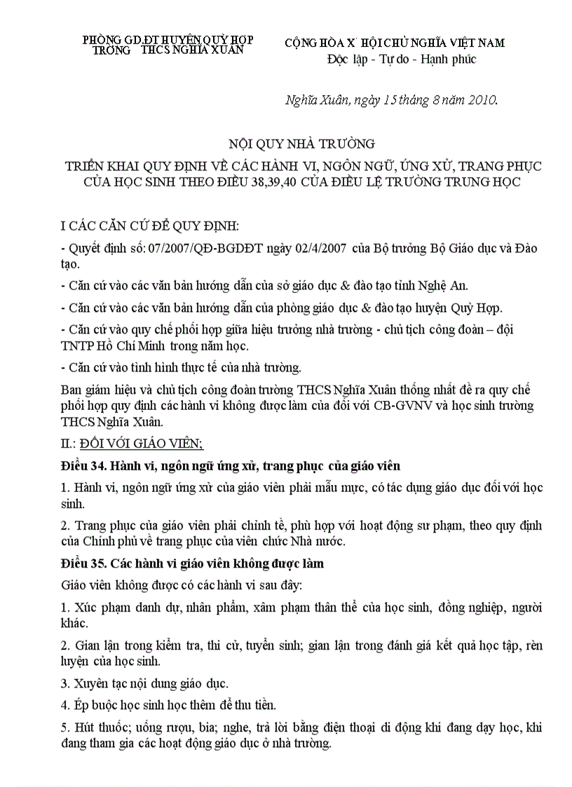 image for page Noi quy lop hoc