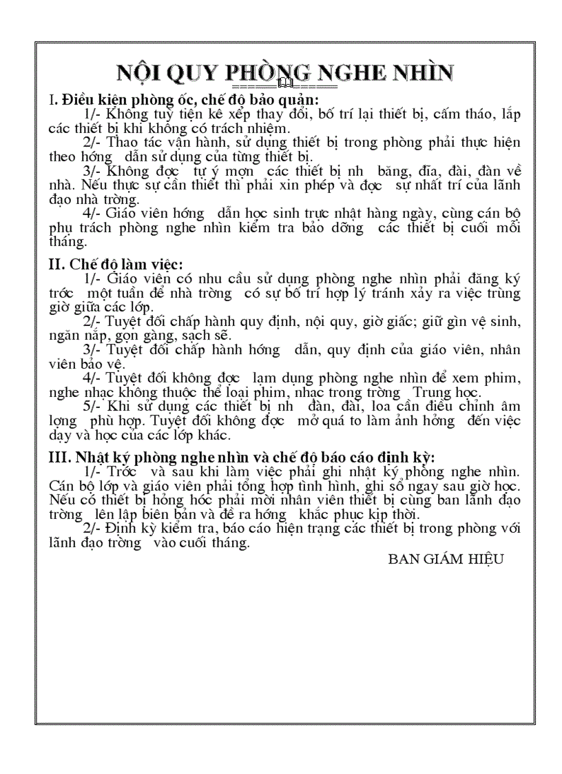 image for page Nội quy phòng nghe nhìn