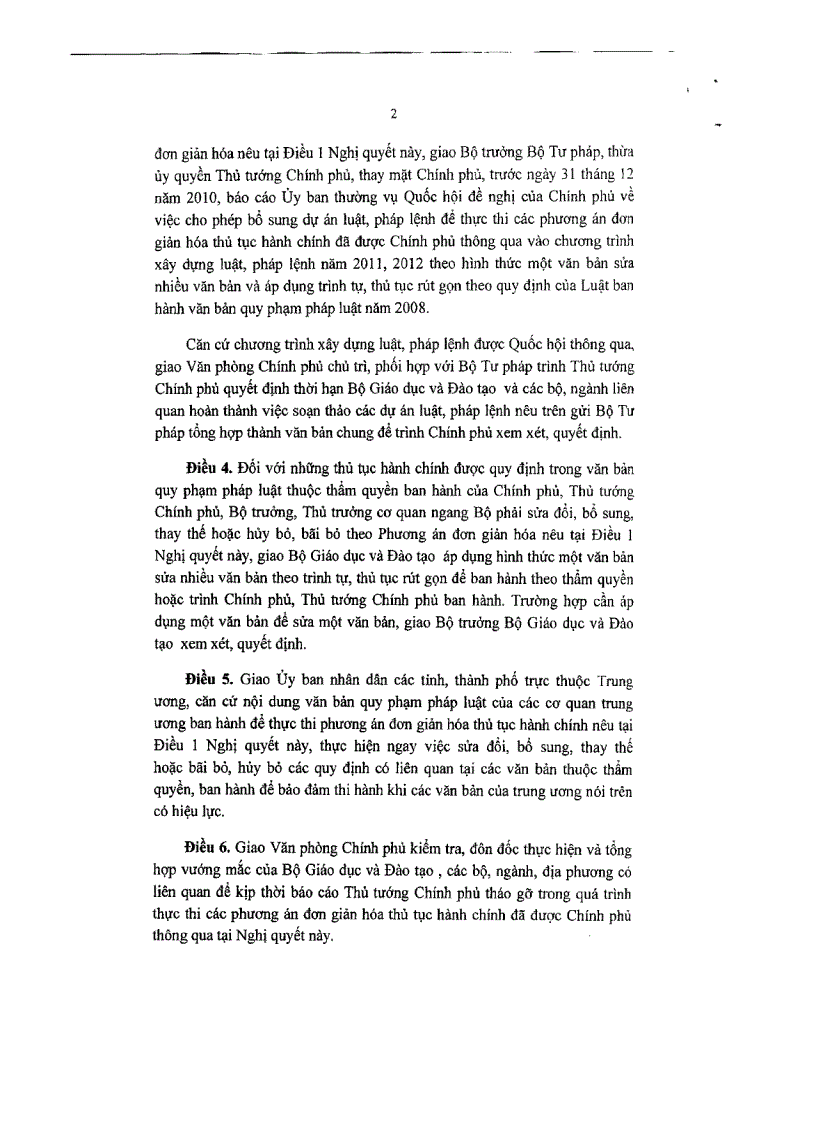 image for page NQ về đơn giản hóa thủ tục HC thuộc phạm vi chức năng của Bộ GDĐT