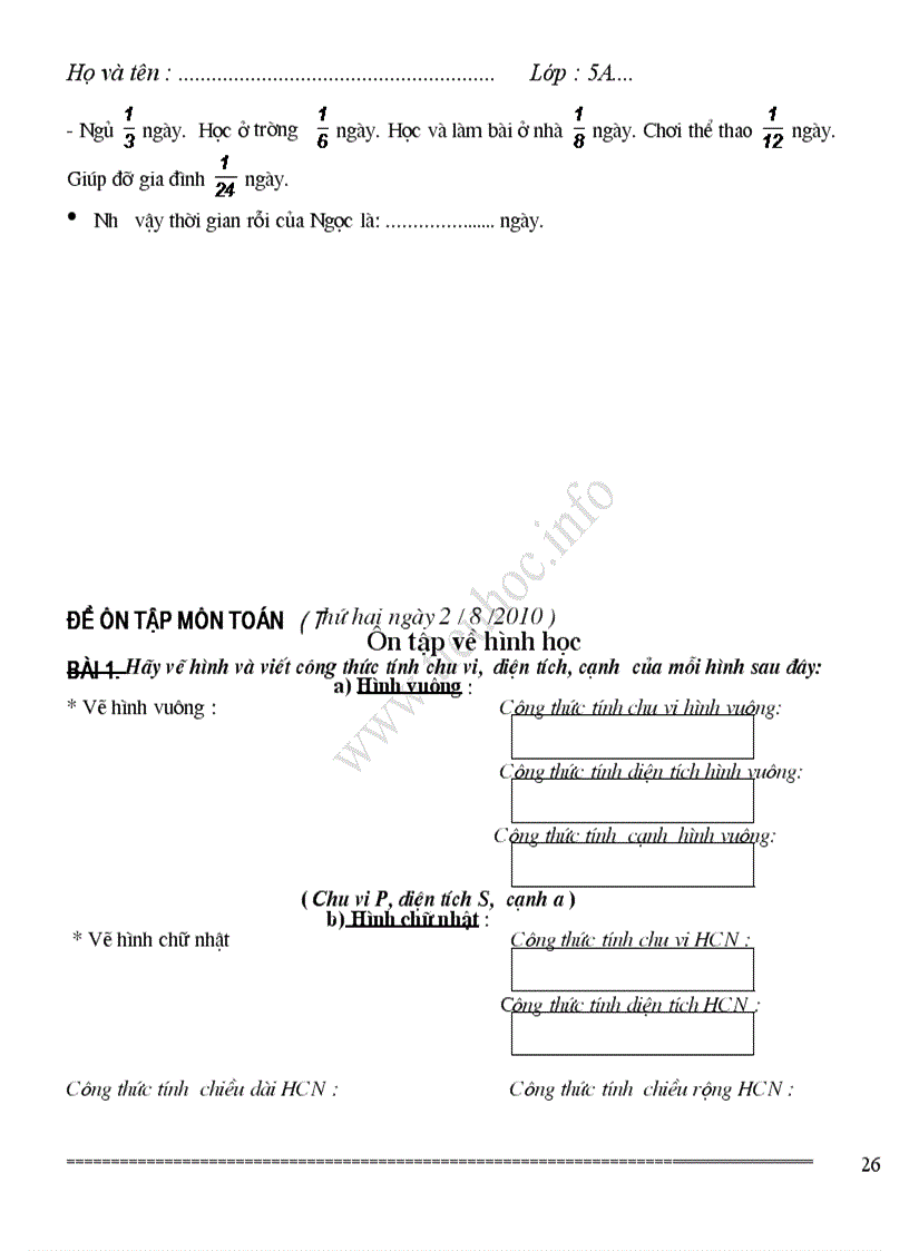 image for page On tap he toan tieng viet lop 5