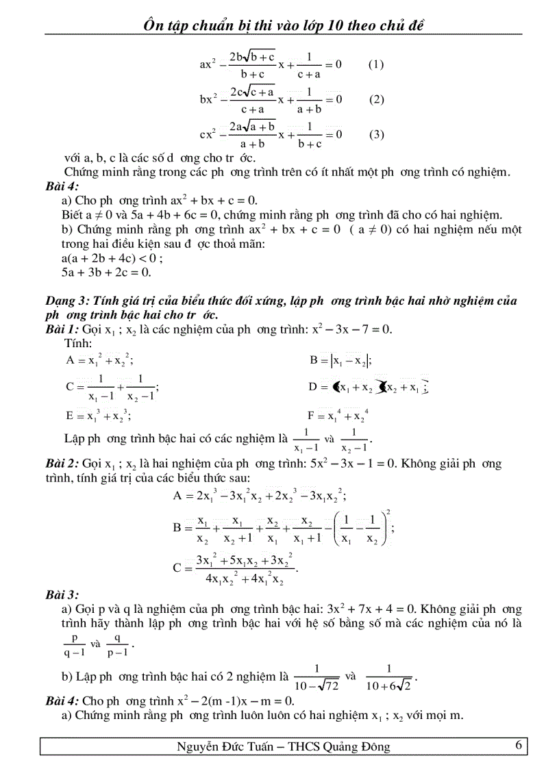image for page Ôn thi vào lớp 10 môn Toán theo chủ đề