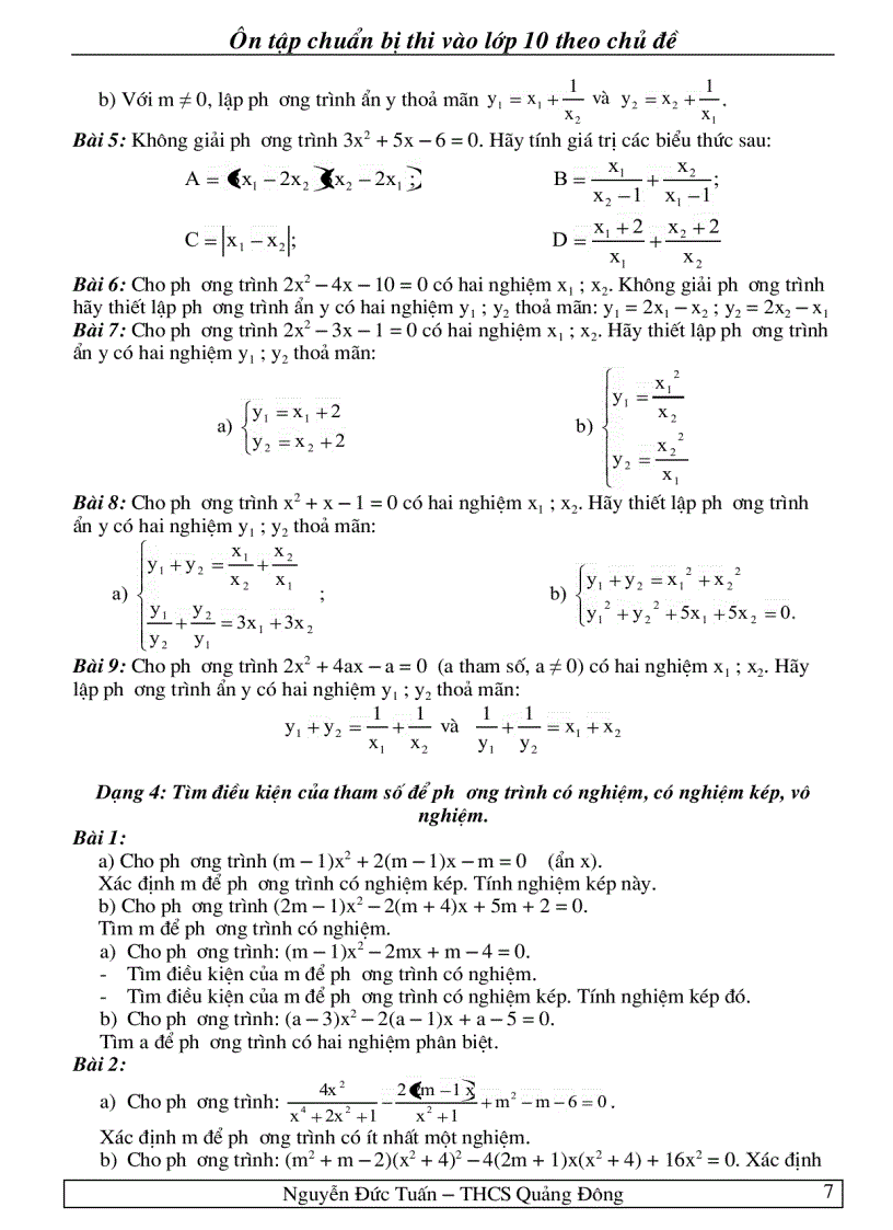 image for page Ôn thi vào lớp 10 môn Toán theo chủ đề
