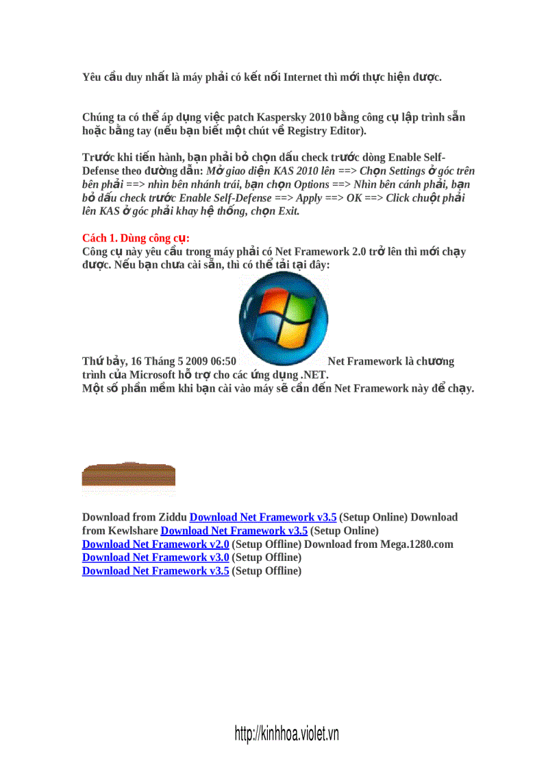 image for page Phá key Kasperky 2010