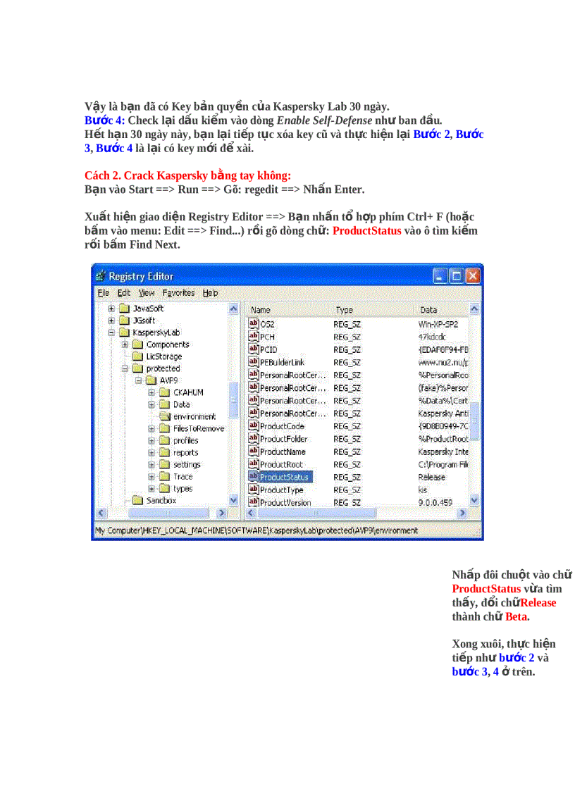 image for page Phá key Kasperky 2010