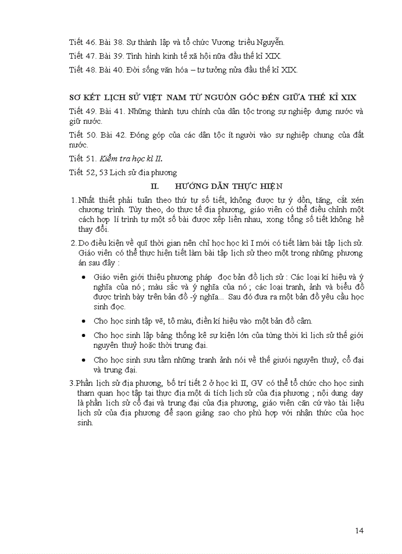 image for page Phân phối chương trình các môn K10