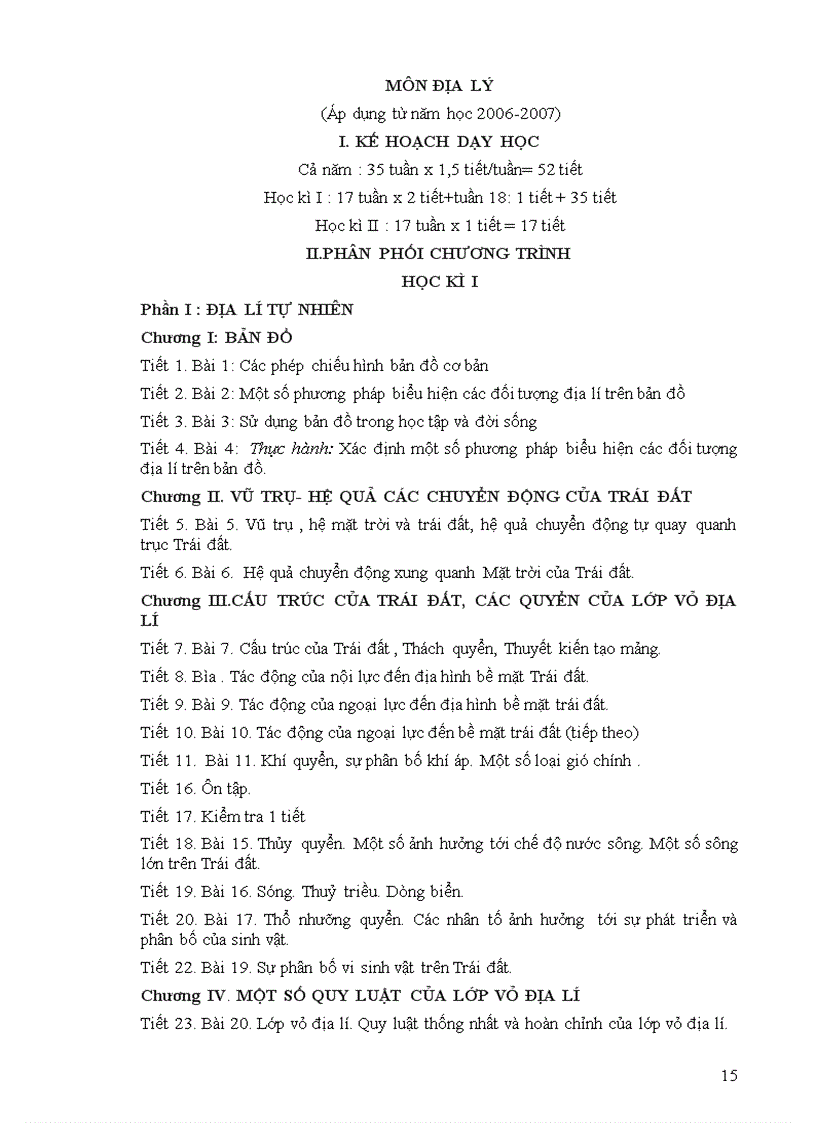 image for page Phân phối chương trình các môn Lớp 10