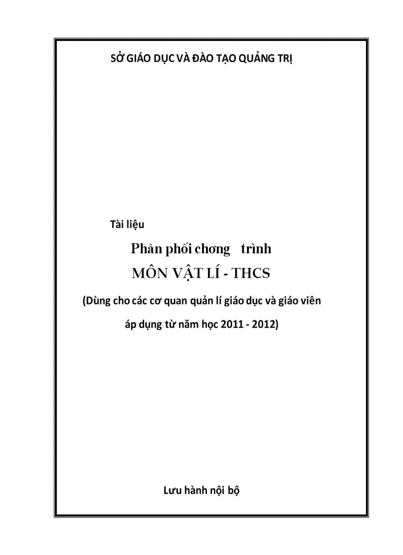 image for page Phân phối chương trình các môn THCS