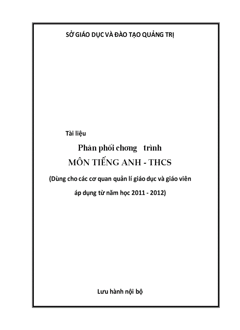 image for page Phân phối chương trình các môn THCS