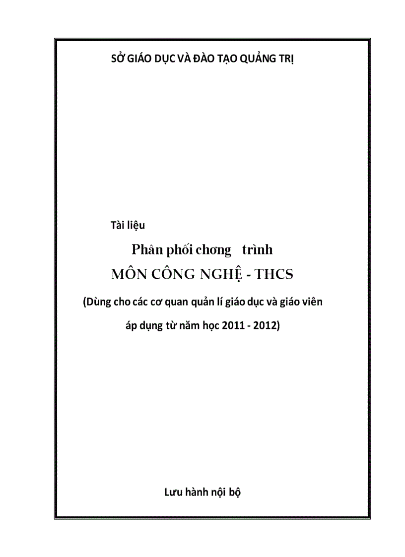 image for page Phân phối chương trình các môn THCS