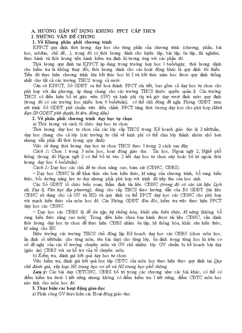 image for page Phân phối chương trình môn Công nghệ