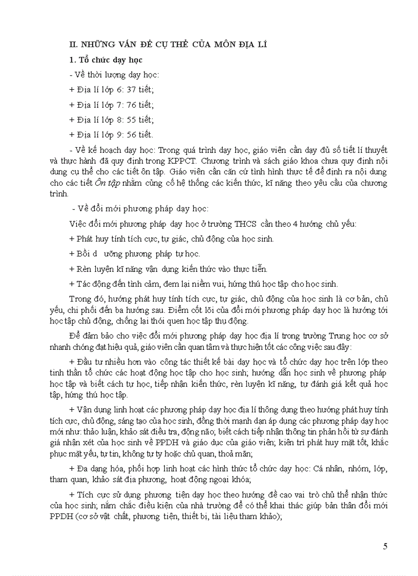 image for page Phân phối chương trình môn Địa lý