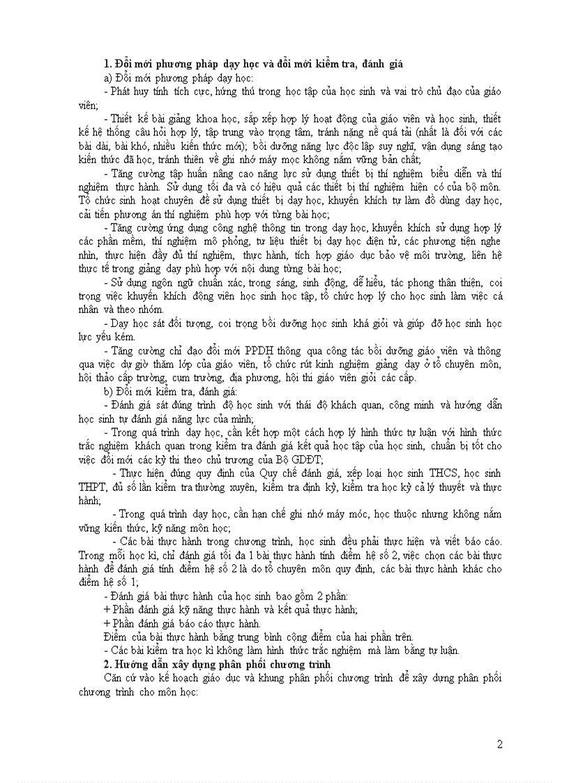 image for page Phân phối chương trình môn Vật lý