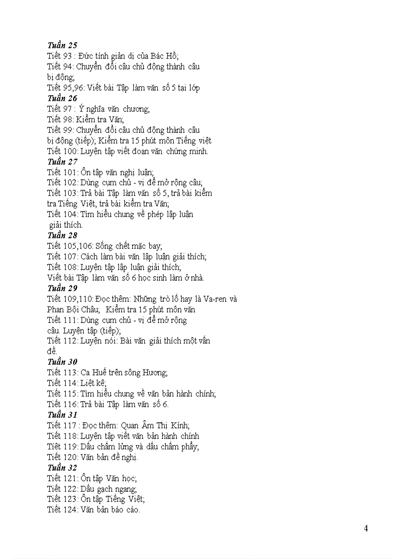 image for page Phân phối chương trình Ngữ văn 7 THCS năm 2011 2012