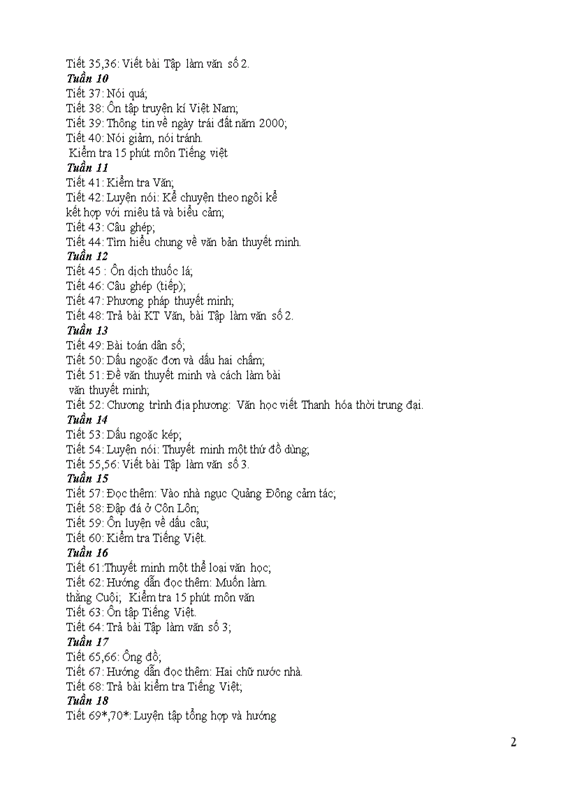 image for page Phân phối chương trình Ngữ văn 8 THCS năm 2011 2012