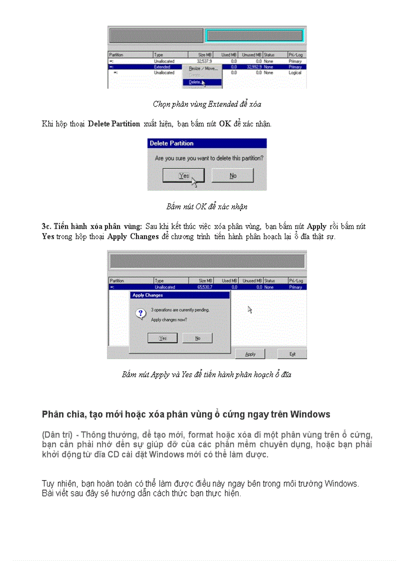 image for page Phân vùng ổ cứng