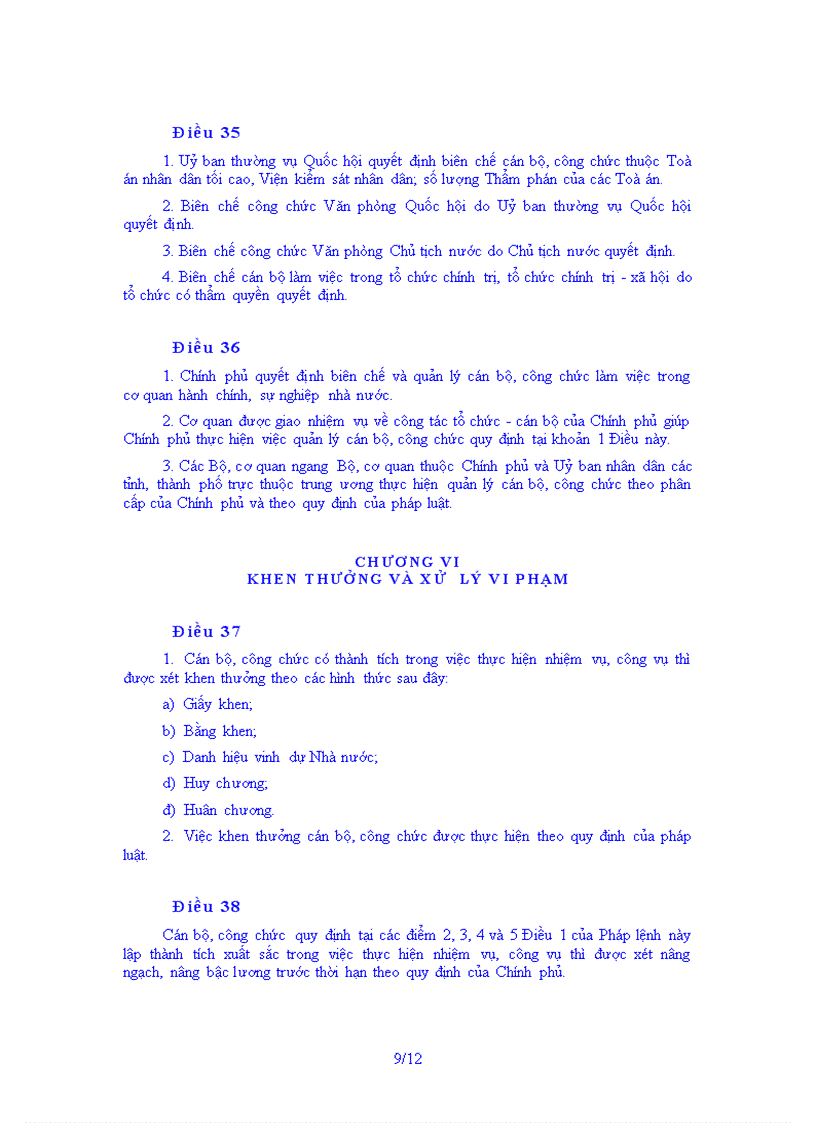 image for page Pháp lệnh Cán bộ Công chức 1998