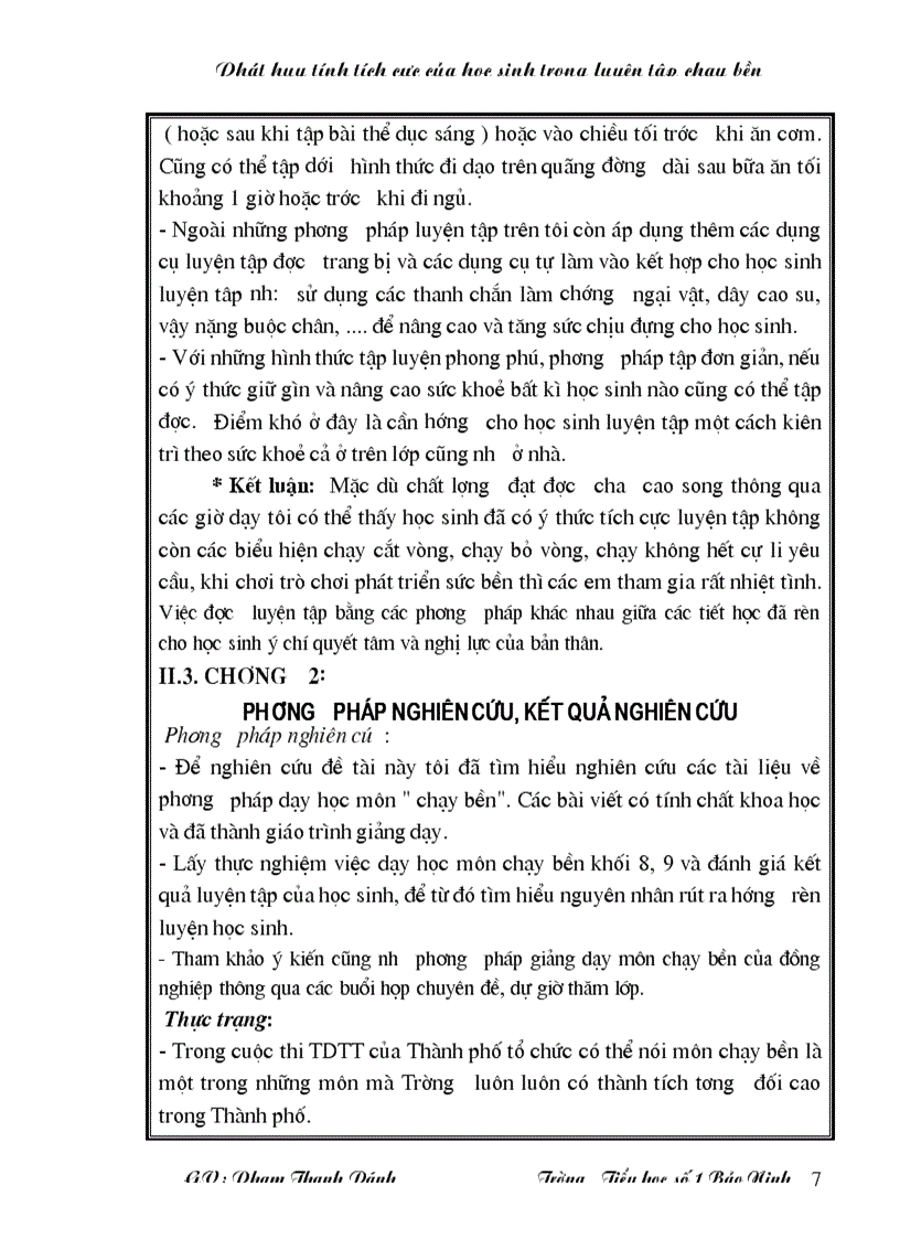 image for page Phát huy tính tích cực của HS trong chay bền