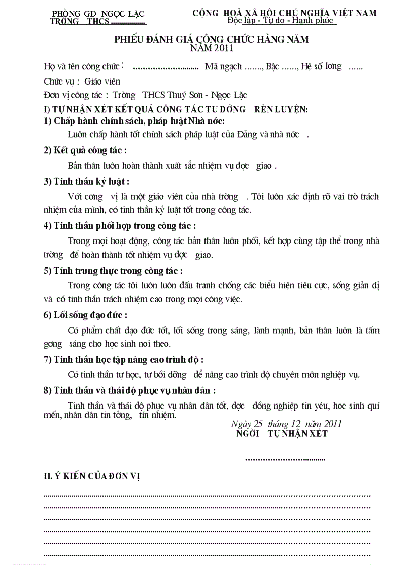 image for page Phieu danh gia cong chuc hang nam