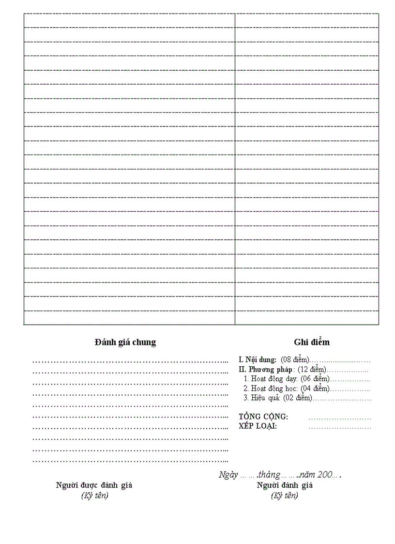 image for page Phiếu đánh giá tiết dạy th