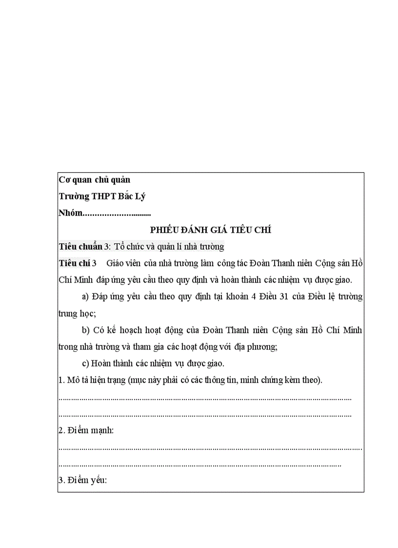 image for page Phieu danh gia tieu chuan 3 kdcl thpt