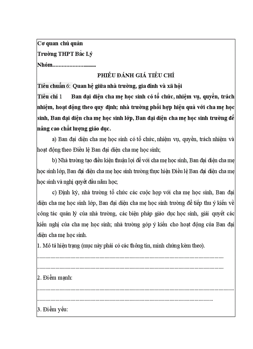 image for page Phieu danh gia tieu chuan 5 6 7 kdcl thpt